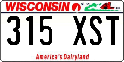 WI license plate 315XST