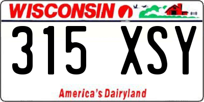 WI license plate 315XSY