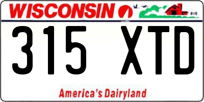 WI license plate 315XTD