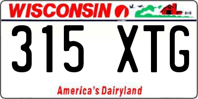 WI license plate 315XTG