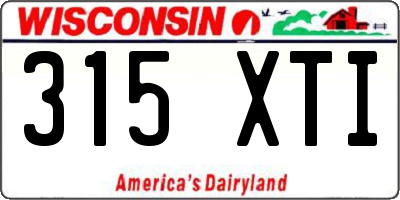 WI license plate 315XTI
