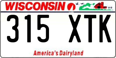 WI license plate 315XTK