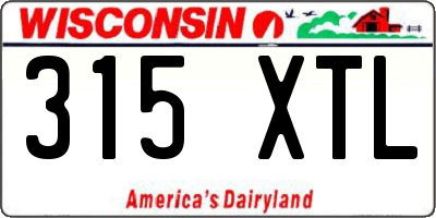 WI license plate 315XTL