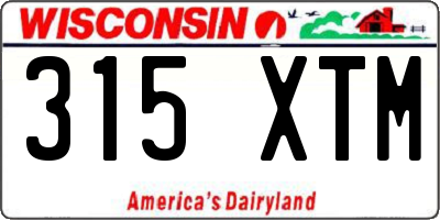 WI license plate 315XTM