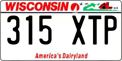 WI license plate 315XTP
