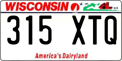 WI license plate 315XTQ