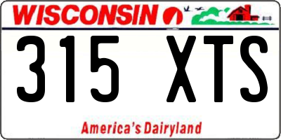WI license plate 315XTS