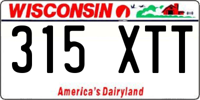 WI license plate 315XTT