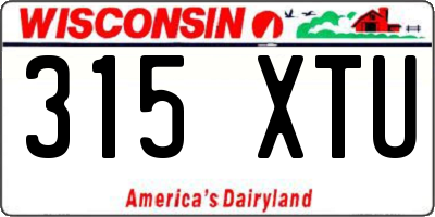 WI license plate 315XTU