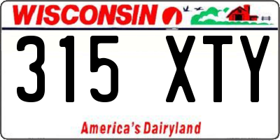WI license plate 315XTY