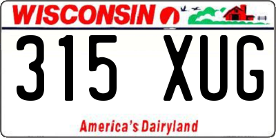 WI license plate 315XUG
