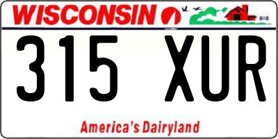 WI license plate 315XUR