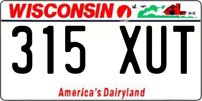 WI license plate 315XUT
