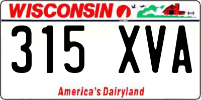 WI license plate 315XVA