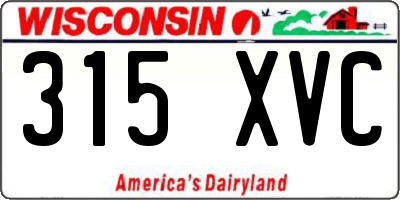 WI license plate 315XVC