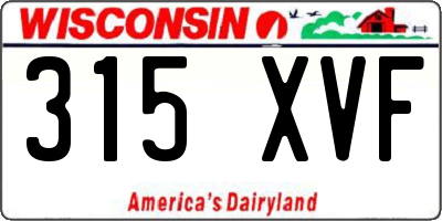 WI license plate 315XVF