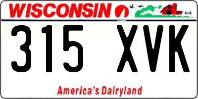 WI license plate 315XVK