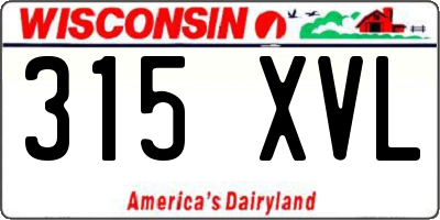 WI license plate 315XVL