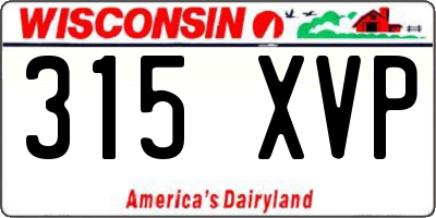 WI license plate 315XVP