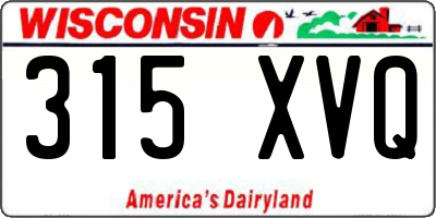 WI license plate 315XVQ