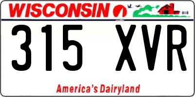 WI license plate 315XVR