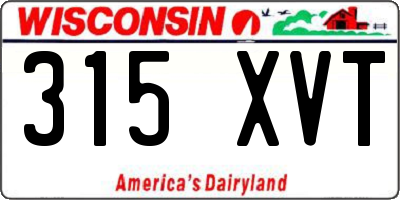 WI license plate 315XVT