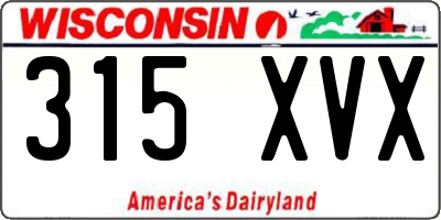 WI license plate 315XVX