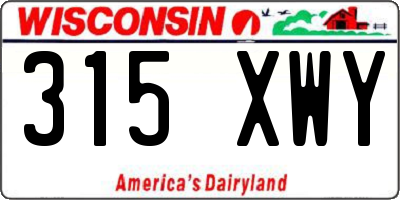 WI license plate 315XWY