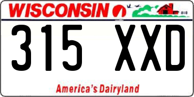 WI license plate 315XXD