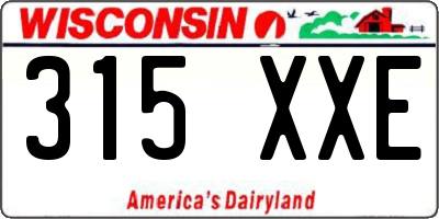 WI license plate 315XXE