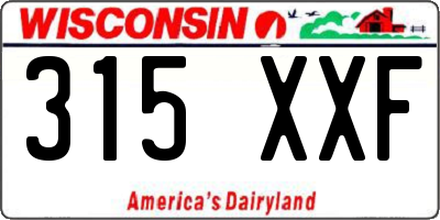 WI license plate 315XXF