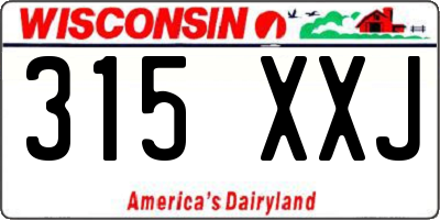 WI license plate 315XXJ
