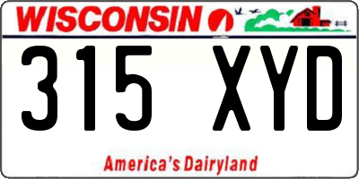 WI license plate 315XYD