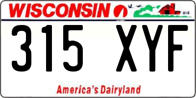 WI license plate 315XYF