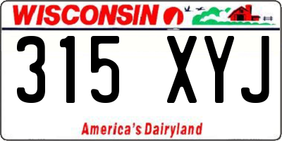 WI license plate 315XYJ