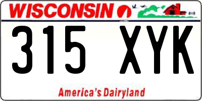 WI license plate 315XYK
