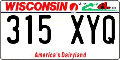 WI license plate 315XYQ