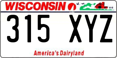WI license plate 315XYZ