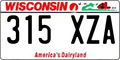 WI license plate 315XZA