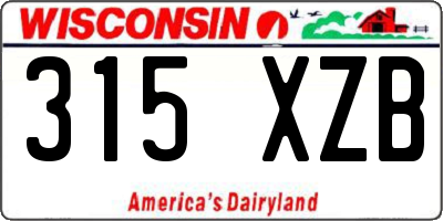 WI license plate 315XZB