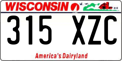 WI license plate 315XZC