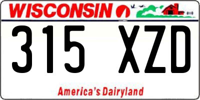 WI license plate 315XZD
