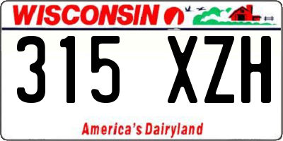 WI license plate 315XZH