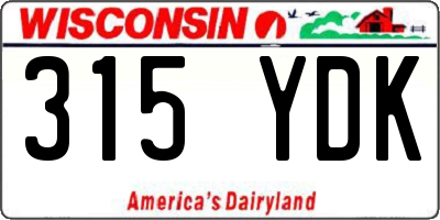 WI license plate 315YDK