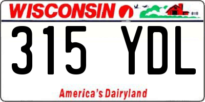 WI license plate 315YDL