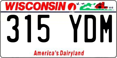 WI license plate 315YDM