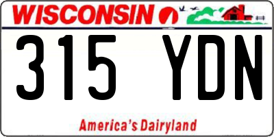 WI license plate 315YDN