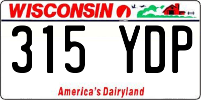 WI license plate 315YDP