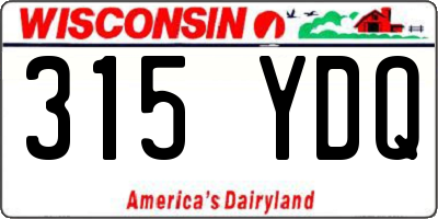 WI license plate 315YDQ