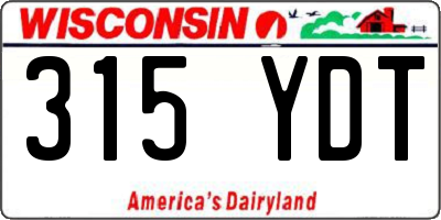 WI license plate 315YDT